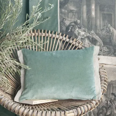Fabric cushions - Medicis Cushion Cover 35X50 Cm Medicis Celadon - EN FIL D'INDIENNE...