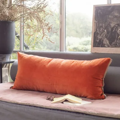 Fabric cushions - Medicis Cushion Cover 45X100 Cm Medicis Ambre - EN FIL D'INDIENNE...