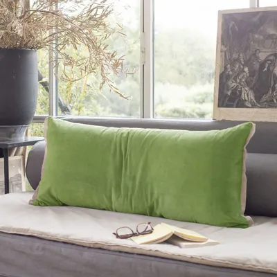 Fabric cushions - Medicis Cushion Cover 45X100 Cm Medicis Avocat - EN FIL D'INDIENNE...