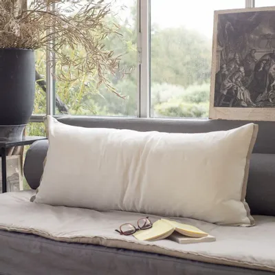 Fabric cushions - Medicis Cushion Cover 45X100 Cm Medicis Ecru - EN FIL D'INDIENNE...