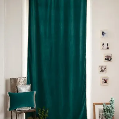 Curtains and window coverings - MEDICIS CANARD cotton velvet blackout curtain 130x280cm - EN FIL D'INDIENNE...