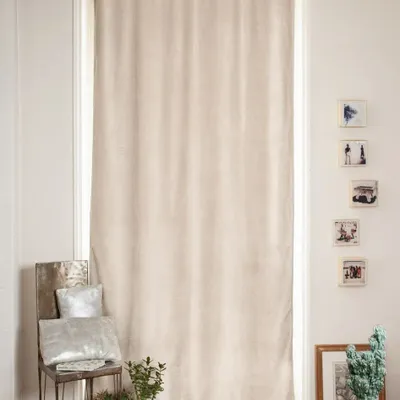 Curtains and window coverings - MEDICIS cotton velvet blackout curtain 130x280cm ECRU - EN FIL D'INDIENNE...