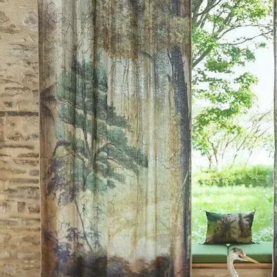 Rideaux et voilages - ORENOQUE Voilage N°1 - Panneau de gauche en double voile imprimé Ananbô 140x280 - EN FIL D'INDIENNE...