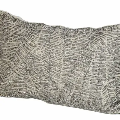 Coussins textile - PALME  Housse de coussin 30x45 cm ARGENT - EN FIL D'INDIENNE...