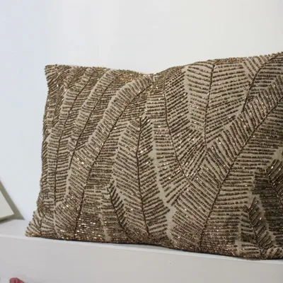 Fabric cushions - Palme Cushion Cover 30X45 Cm Bronze - EN FIL D'INDIENNE...