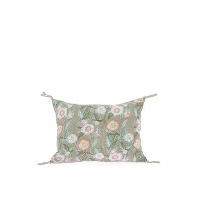 Coussins textile - PENSEE Eté  Housse de coussin 25x35 cm PENSEES COTON GRIS - EN FIL D'INDIENNE...