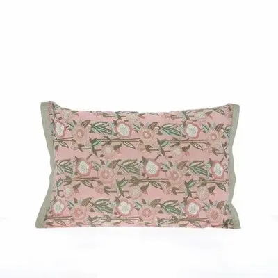 Fabric cushions - Pensee Summer Cushion Cover 35X50 Cm Pensees Coton Poudre - EN FIL D'INDIENNE...