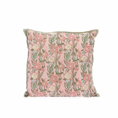 Fabric cushions - Pensee Summer Cushion Cover 45X45 Cm Pensees Coton Poudre - EN FIL D'INDIENNE...