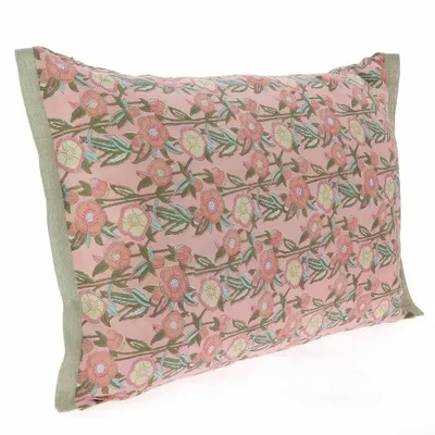 Fabric cushions - Pensee Summer Cushion Cover 50X75 Cm Pensees Coton Poudre - EN FIL D'INDIENNE...