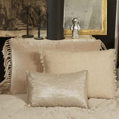 Coussins textile - PLATINE Housse de coussin 30X45 cm PLATINE LIN - EN FIL D'INDIENNE...