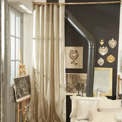 Rideaux et voilages - PLATINE Rideau 140x280 cm LIN - EN FIL D'INDIENNE...