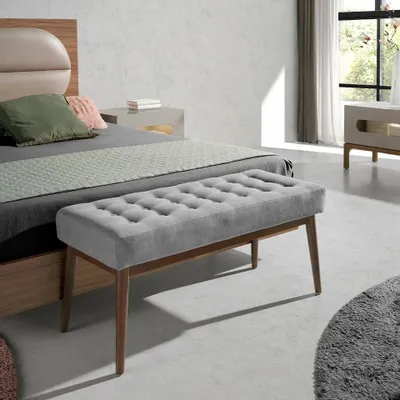 Bancs - Tabouret en tissu gris foncé - ANGEL CERDÁ