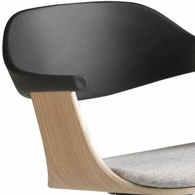 Mobilier et rangements pour bureau - Chaise de bureau pivotante en tissu gris clair et pvc noir - ANGEL CERDÁ