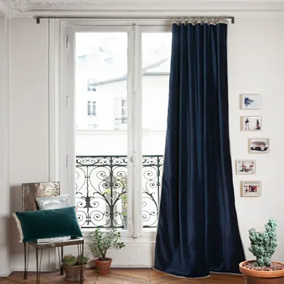 Rideaux et voilages - MEDICIS rideau 130x280cm MEDICIS MARINE - EN FIL D'INDIENNE...