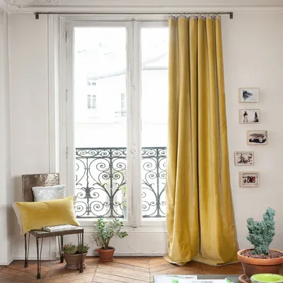 Curtains and window coverings - MEDICIS curtain 130x280cm MEDICIS CITRON - EN FIL D'INDIENNE...
