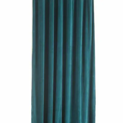 Curtains and window coverings - MEDICIS Cotton Velvet Blackout Curtain 130x280 cm ORAGE BLUE - EN FIL D'INDIENNE...