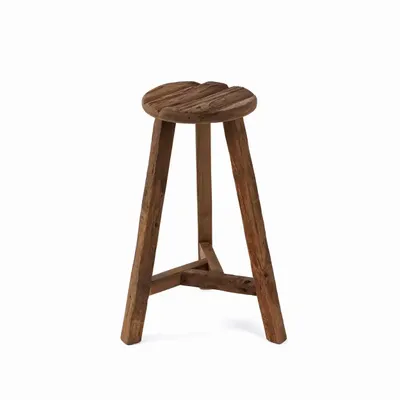 Stools - The Kabuki Bar Stool - Natural - Low - BAZAR BIZAR LIVING