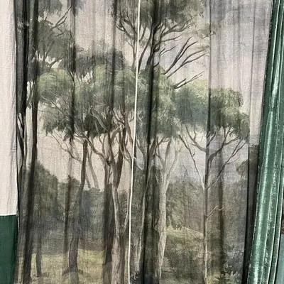 Rideaux et voilages - MANOSQUE rideau en lin imprimé Ananbo 140x280 cm - Panneau de gauche - EN FIL D'INDIENNE...