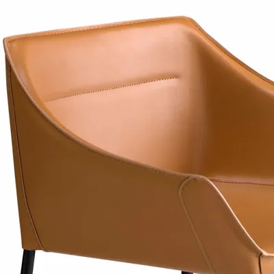 Stools - Brown leatherette stool - ANGEL CERDÁ