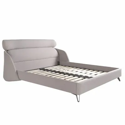 Beds - Light grey fabric bed - ANGEL CERDÁ