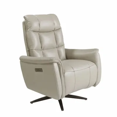 Armchairs - Grey leather swivel armchair - ANGEL CERDÁ
