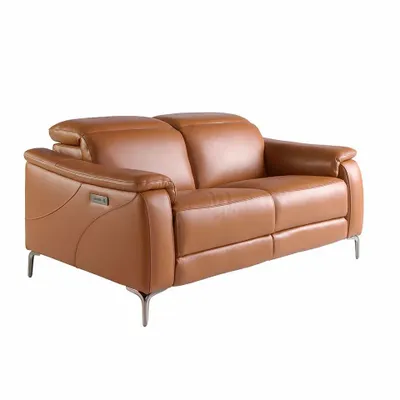 Sofas - 2 seater relax sofa in brown leather - ANGEL CERDÁ