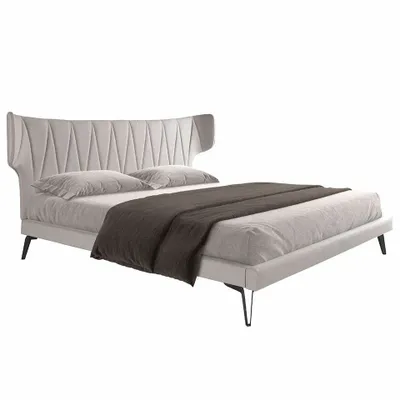 Beds - Light grey fabric bed - ANGEL CERDÁ