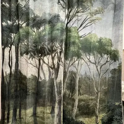 Curtains and window coverings - MANOSQUE Ananbo printed linen curtain 140x280 cm - Right panel - EN FIL D'INDIENNE...