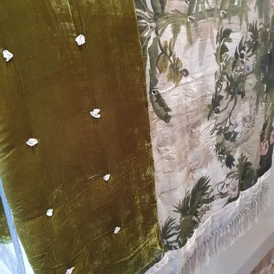 Linge de lit - COCHIN Plaid en lin imprimé Ananbo 140x250 cm BEIGE - EN FIL D'INDIENNE...