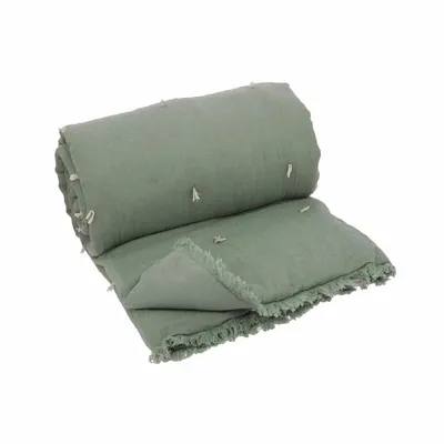 Plaids - ETAMINE Bout de lit 90x200 cm ETAMINE 2 LICHEN - EN FIL D'INDIENNE...