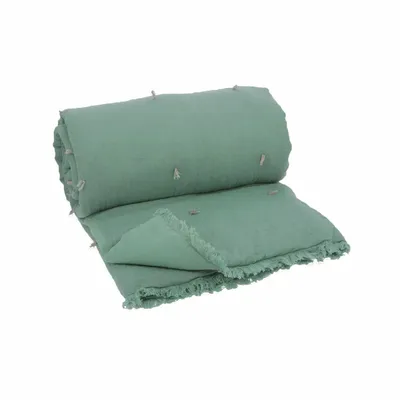 Plaids - ETAMINE Bout de lit 90x200 cm ETAMINE 2 CELADON - EN FIL D'INDIENNE...