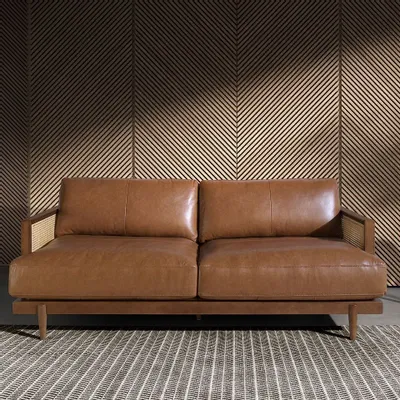 Beds - 3 seater sofa brown leather - ANGEL CERDÁ