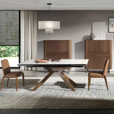 Dining Tables - Rectangular porcelain marble extending dining table - ANGEL CERDÁ