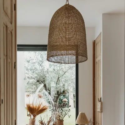 Abat-jours - LUMINAIRES TRESSES EN CORDE DE PALMIER - COSYDAR-DECO