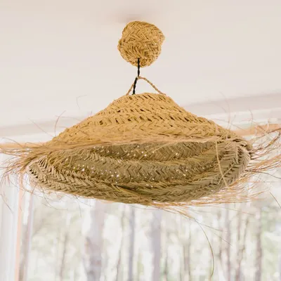 Suspensions extérieures - Suspensions en fibre naturelle tressée – Luminaires bohèmes chic - COSYDAR-DECO