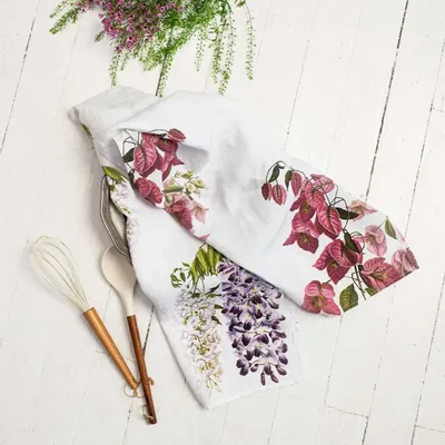 Linge d'office - BOUGAINVILLEA et GLYCINE ǀ  Torchons en 100% lin lavé - LINOROOM 100% LINEN TEXTILES
