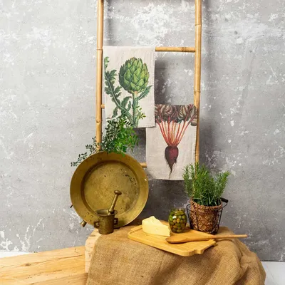 Linge d'office - ARTICHAUT & BETTERAVE  ǀ  Torchons en 100% lin lavé - LINOROOM 100% LINEN TEXTILES