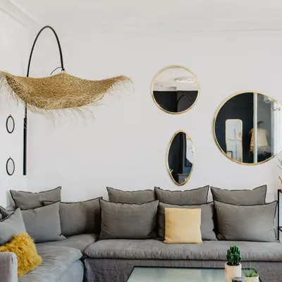 Autres décorations murales - Suspension en fibre naturelle – Design organique bohème chic - COSYDAR-DECO