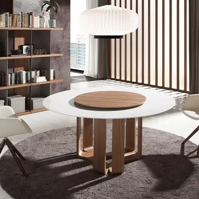 Tables Salle à Manger - Table à manger ronde marbre porcelaine - ANGEL CERDÁ