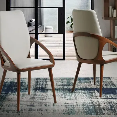 Chaises - Chaise de table à manger rembourrée en simili cuir - ANGEL CERDÁ