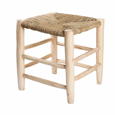 Stools - Handmade Moroccan stools – Solid wood and natural palm rope - COSYDAR-DECO