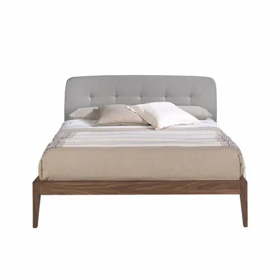 Beds - Grey fabric tufted bed - ANGEL CERDÁ