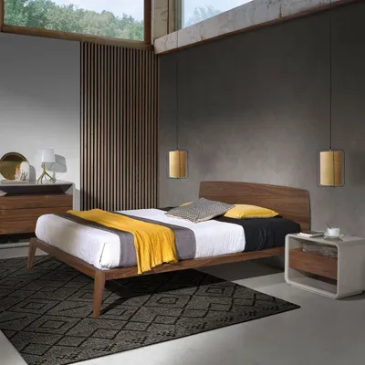 Beds - Walnut bed - ANGEL CERDÁ