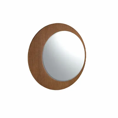 Mirrors - Round walnut wall mirror - ANGEL CERDÁ