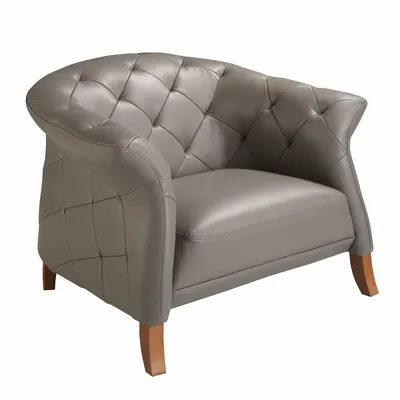 Fauteuils - Fauteuil en cuir gris - ANGEL CERDÁ