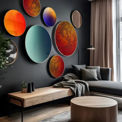 Mirrors - Cosmic reflection, decorative round mirror - NARCIS