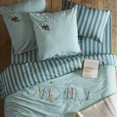 Linge de lit - Passe-Montagne Embroidered Percale Bedding Set - SYLVIE THIRIEZ