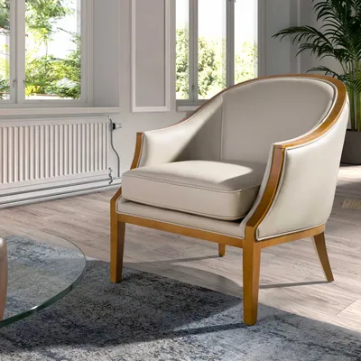 Armchairs - Sand leather armchair - ANGEL CERDÁ