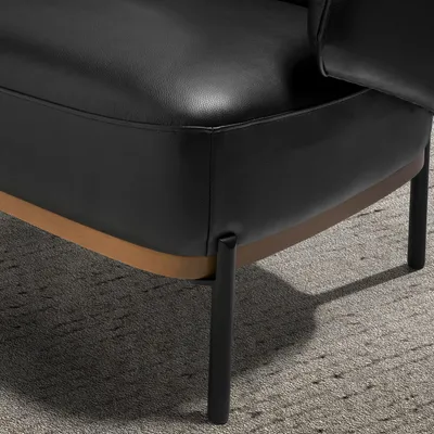 Armchairs - Black leather armchair - ANGEL CERDÁ