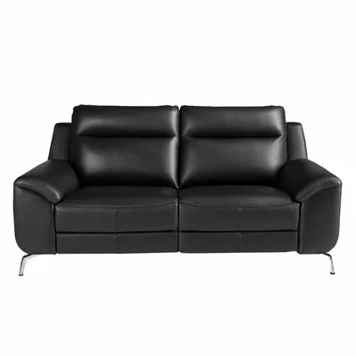 Sofas - 2 seater black leather relax sofa - ANGEL CERDÁ